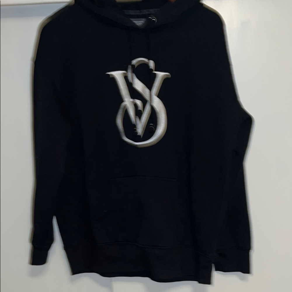 Black VS Logo hooded Sweatshirt